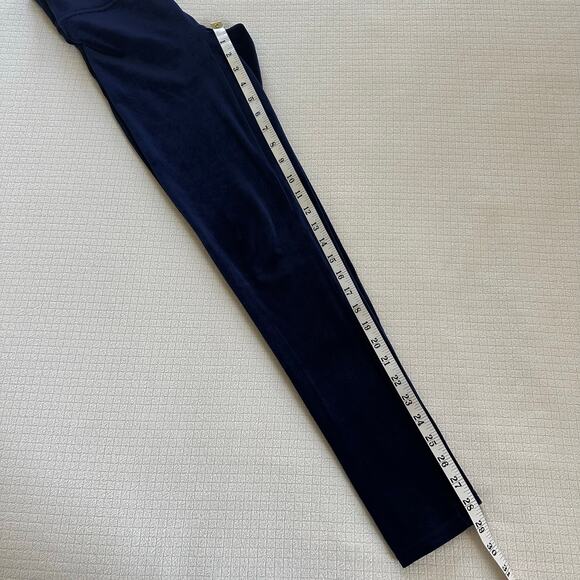 Spanx Womens Rich Navy Velvet Leggings Velour Holiday Party Stretch Size Medium - Picture 5 of 9